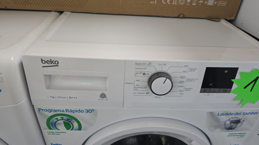 LAVADORA 7 KG BEKO A+++ BLANCA MOD. WTE7611BW 