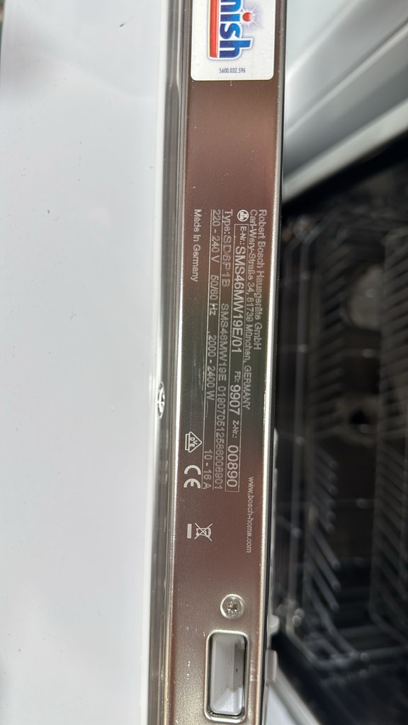 SMS46MW19E/01 LAVAVAJILLAS 60 CM BOSCH SERIE 4 SILENCE PLUS BLANCO
