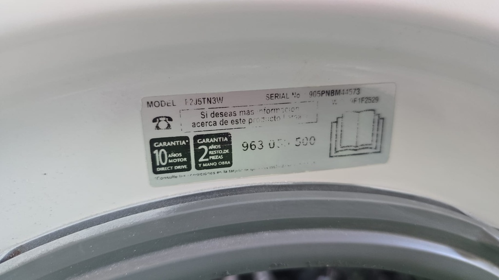 F2J5TN3W LAVADORA 9 KG LG DIRECT DRIVE INVERTER BLANCA