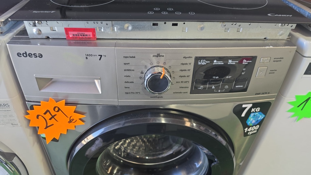 EWF-1470X LAVADORA 7 KG EDESA B 1400 RPM INOXIDABLE