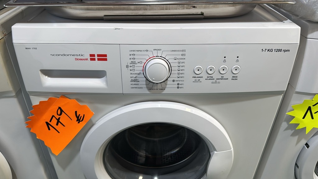 WAH1702 LAVADORA 7 KG SCANDOMESTIC DENMARK 1200 RPM BLANCA