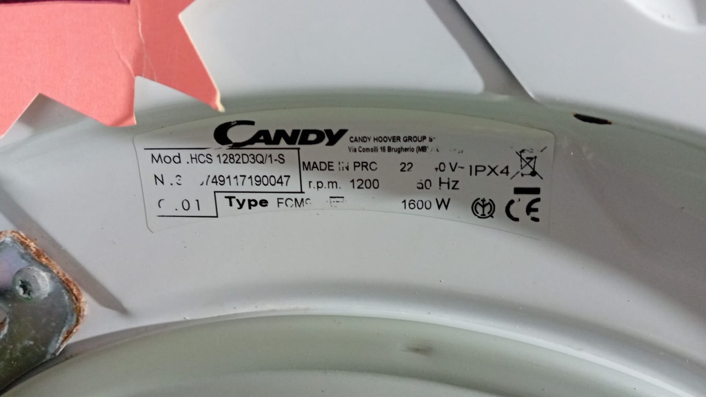 1282D3Q/1-S LAVADORA 8 KG CANDY SMART TOUCH A+++ 1400 RPM BLANCA