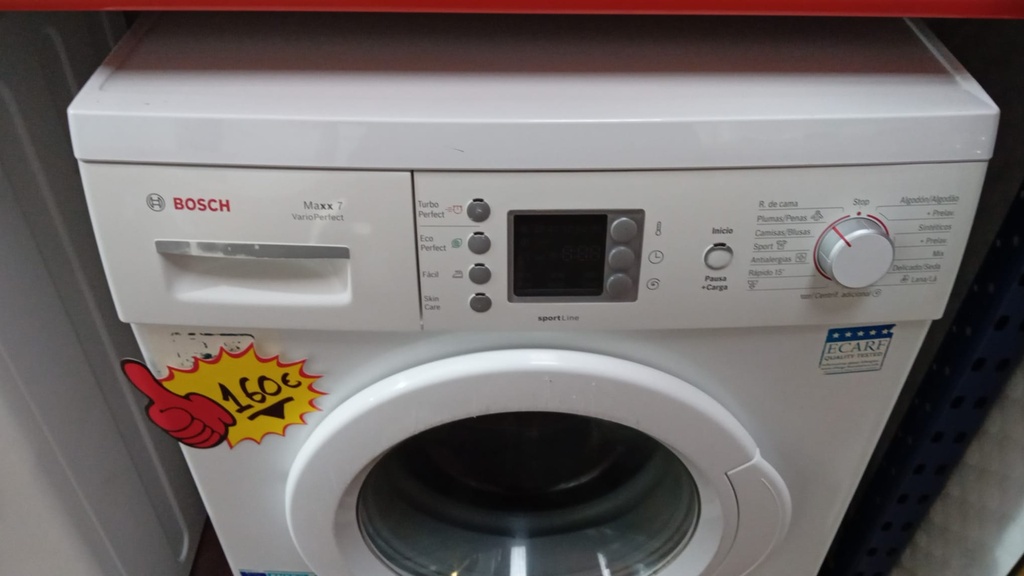 WAE2447PEE/30 LAVADORA 7 KG BOSCH MAXX 7 VARIOPERFECT SPORTLINE BLANCA CON LAVADO RÁPIDO