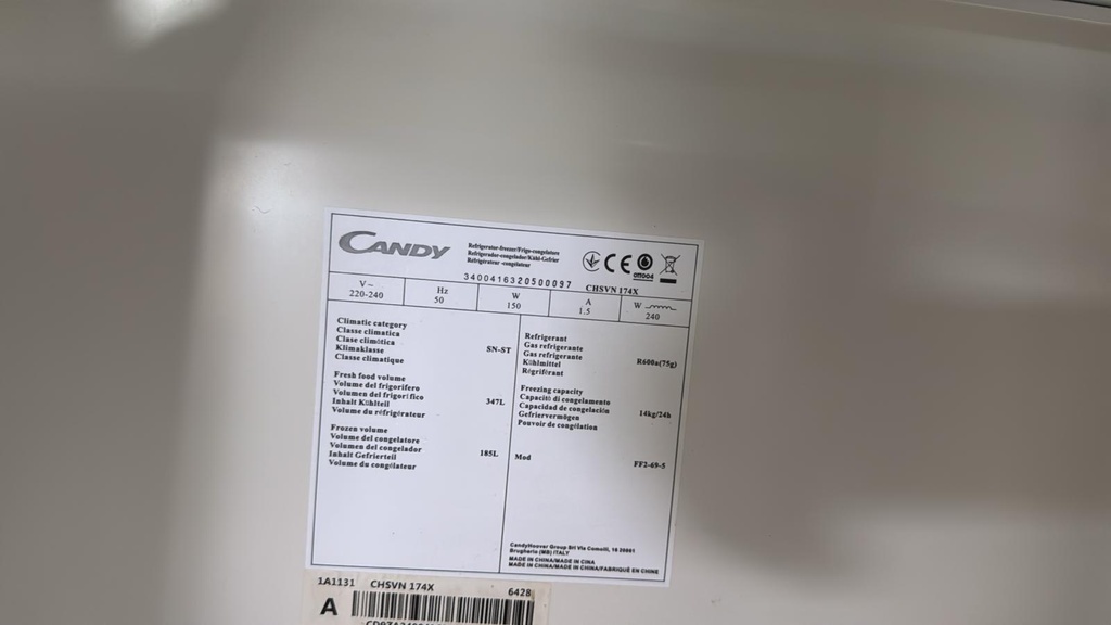 CHSVN174X FRIGORÍFICO AMERICANO 177X90 CM CANDY FF2-69-5 NO FROST INOXIDABLE