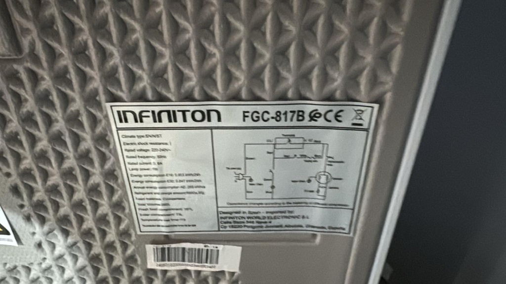 FGC-817B FRIGORÍFICO COMBI 182X55 CM INFINITON CÍCLICO BLANCO