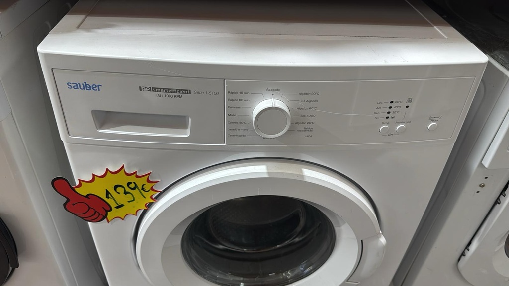 5AV33R LAVADORA 5 KG SAUBER SMARTEFFICIENT SERIE 1-5100 1000 RPM BLANCA