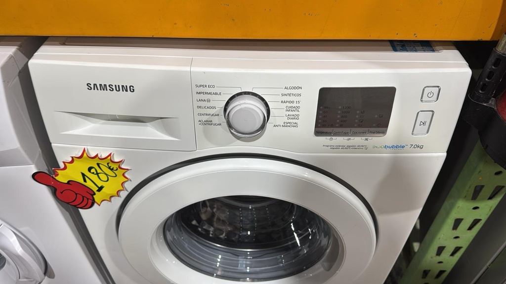 WF60F4E0N2W/EC LAVADORA 7 KG SAMSUNG ECOBUBBLE 1200 RPM BLANCA CON LAVADO RÁPIDO