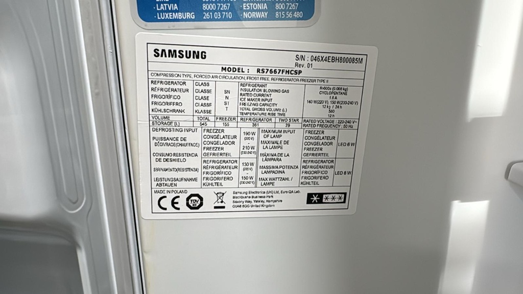 RS7667FHCSP FRIGORÍFICO AMERICANO 178X90 CM SAMSUNG NO FROST INOXIDABLE 