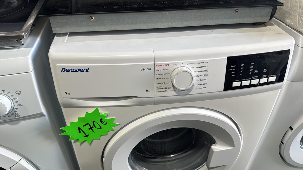 LB-1007 LAVADORA 7 KG BENAVENT A+++ 1000 RPM BLANCA CON LAVADO RÁPIDO