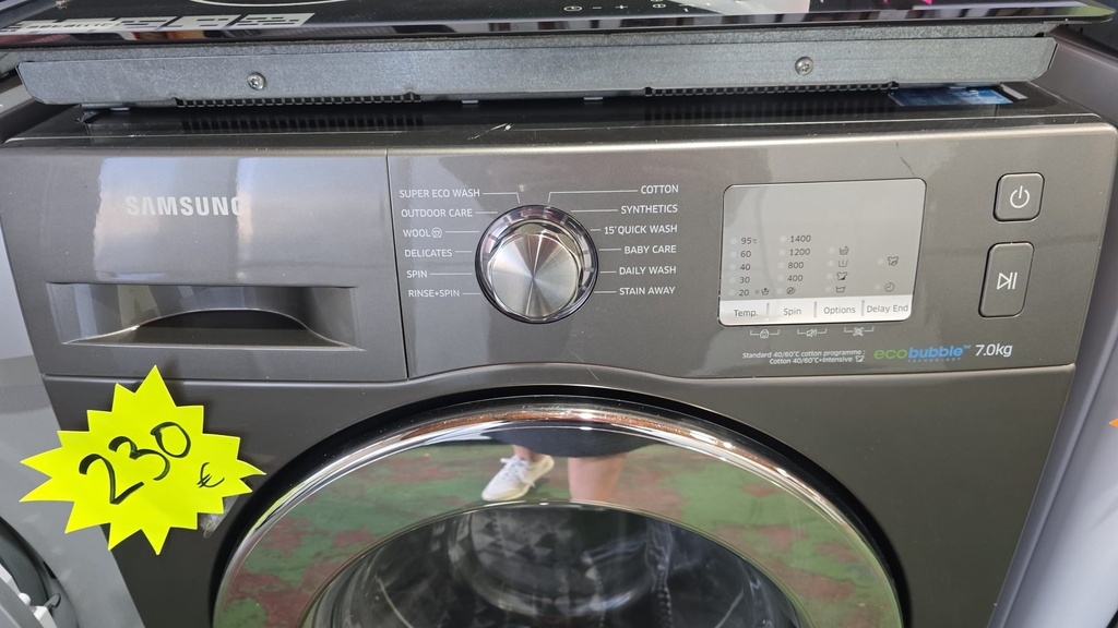 LAVADORA 8 KG SAMSUNG ACERO INOX MOD. WF70F5EDW4X