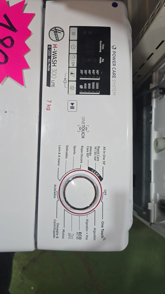 LAVADORA CARGA SUPERIOR 7 KG HOOVER MODELO H3T272DAET