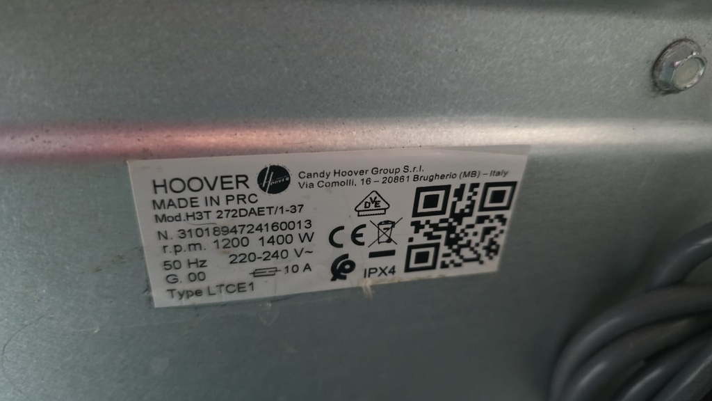 LAVADORA CARGA SUPERIOR 7 KG HOOVER MODELO H3T272DAET