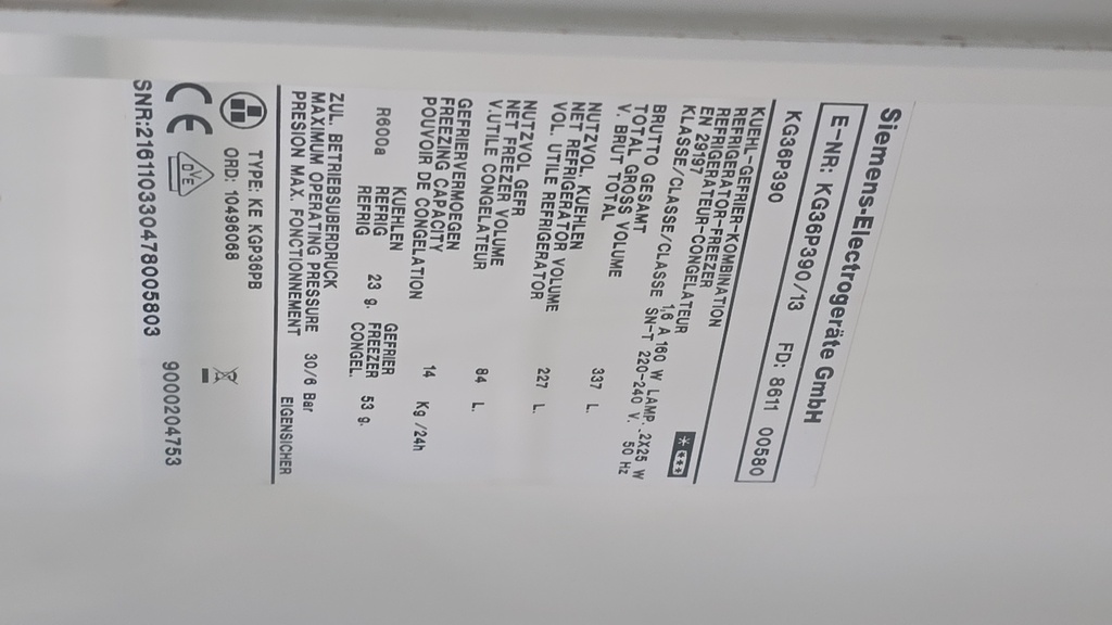 FRIGORIFICO COMBI 185X60 BALAY ACERO INOX MODELO KG36P390