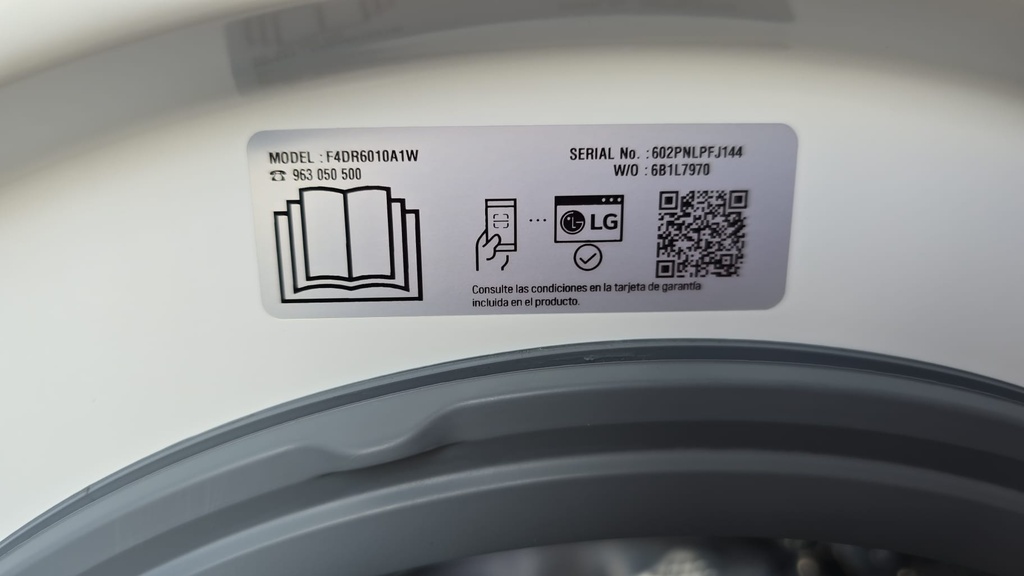 LAVADORA SECADORA 10/6 KG LG MODELO F4DR6010A1W BLANCA