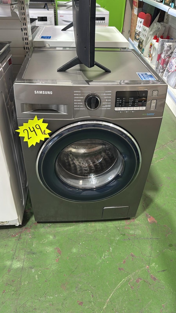WW80J5555FX/EC LAVADORA 8 KG SAMSUNG ECOBUBBLE 1400 RPM COLOR ACERO OSCURO CON LAVADO RÁPIDO