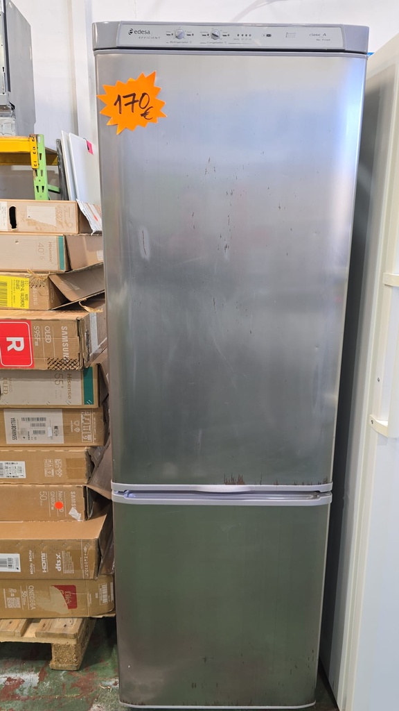 FRIGORIFICO COMBI 185X60 CM EDESA ACERO INOX NO FROST MOD. 2CE340NFX