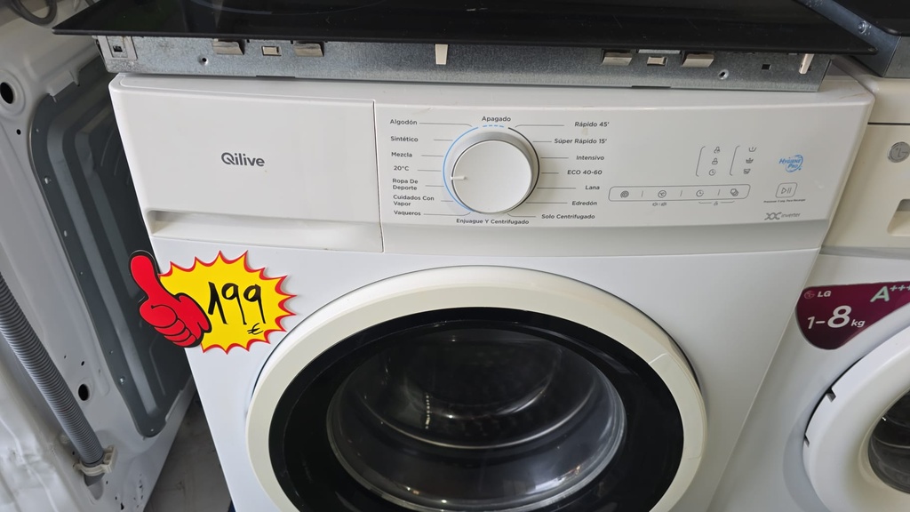 LAVADORA 8 KG QLIVE MODELO MFG80-S1415BP BLANCA