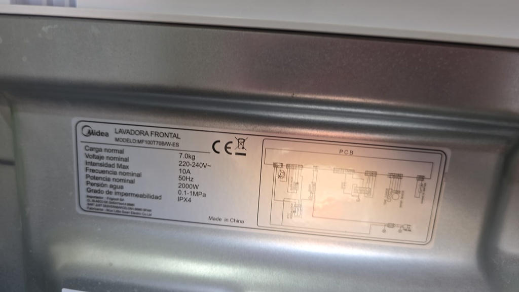 LAVADORA CARGA SUPERIOR 7 KG MIDEA BLANCA MODELO MF100T70B
